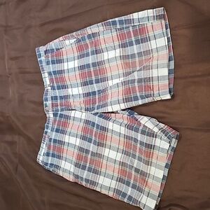 Merona Red, White, & Blue Plaid 100% Cotton Shorts Size 38